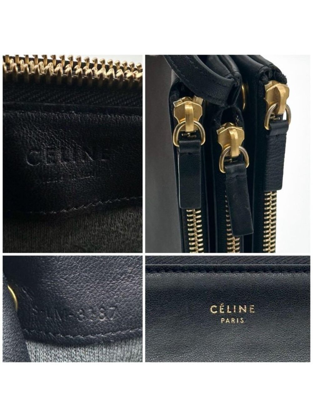 Celine Trio Small Shoulder Bag Pouch Leather Phoebe Philo Era - Picture 14 of 15